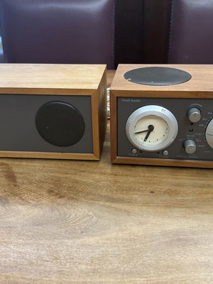 Tivoli Audio Model Three with Companion Speaker used, cherry wood finish