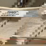 Mango kimono cardigan with fringes like new, white and beige