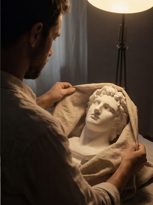Alexander the Great 3D printed bust 22cm new, MAT PLA
