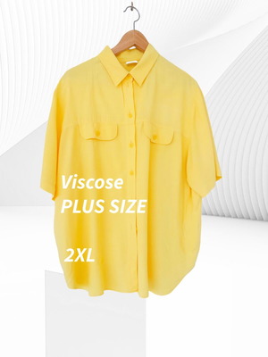 Yellow Viscose Shirt 2XL like new, short sleeves