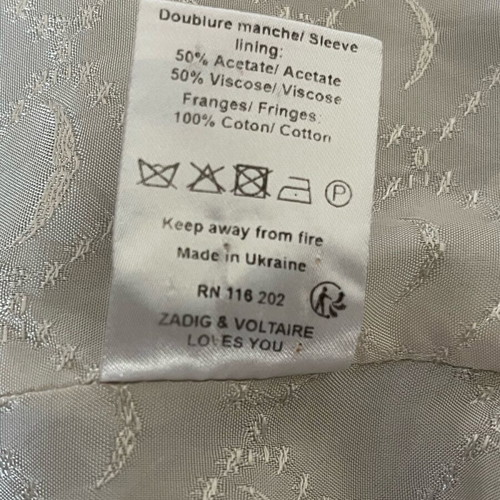 Zadig & Voltaire jacket used, gray and blue, size M