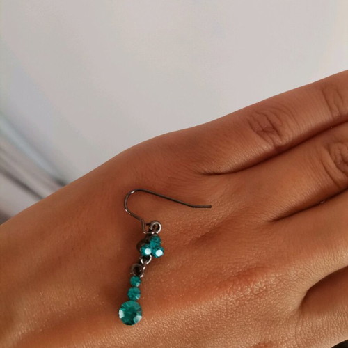 Dangling earrings like new from brass with turquoise stones