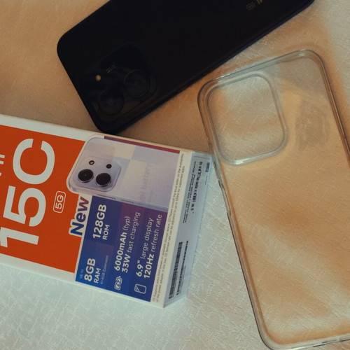 Xiaomi Redmi 15C 5G 128GB smartphone like new with case and screen protector