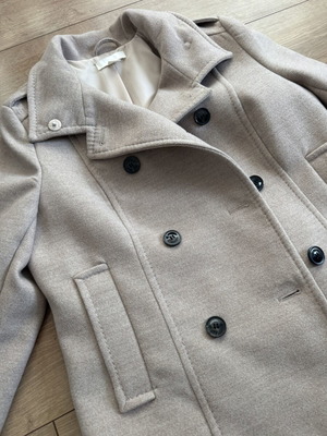 H&M beige pea coat size 44