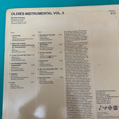 Syd Dale Orchestra Pop Standards Evergreens used