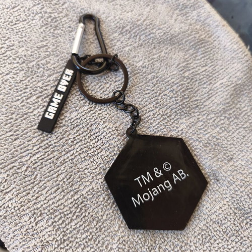 Minecraft keychain new, black and green