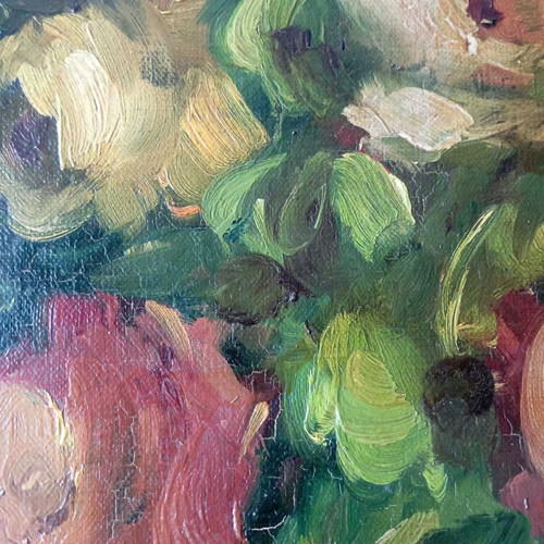 Authentic oil painting paste technique new with wooden frame