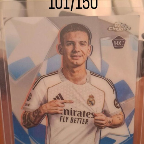 Franco Mastantuono Real Madrid Topps Chrome 2025/26 Ultimate Stage Blue Refractor Rookie Card 101/150
