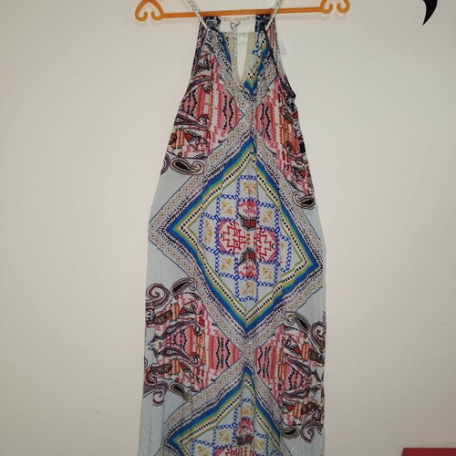 Exes maxi dress used, colorful boho tribal print, size S