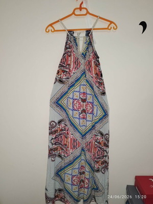 Exes maxi dress used, colorful boho tribal print, size S