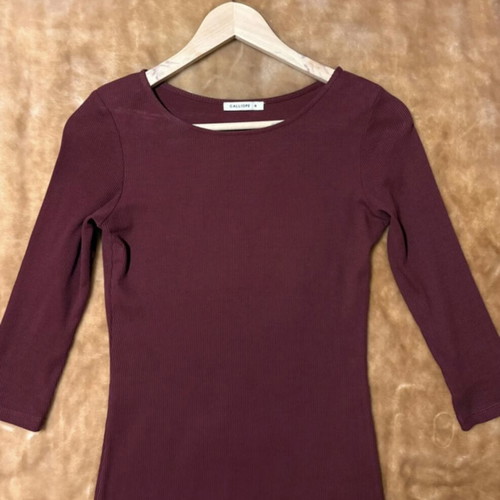 Calliope midi dress burgundy ribbed like new