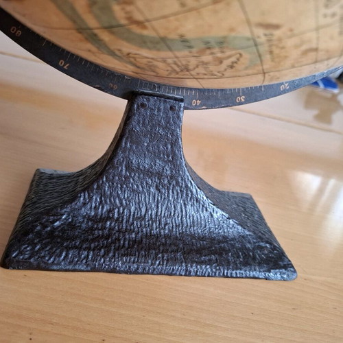 Globe used with heavy metal base, 60-year-old antique