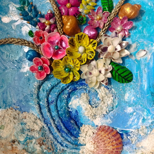 3D Mixed Media Seashell Wall Art New Luxury Coastal Decor