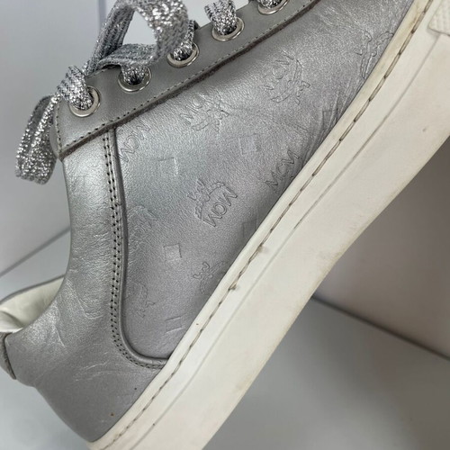 MCM grey leather sneakers size 37 used