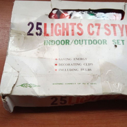 Vintage Christmas incandescent lights set used, 1990s