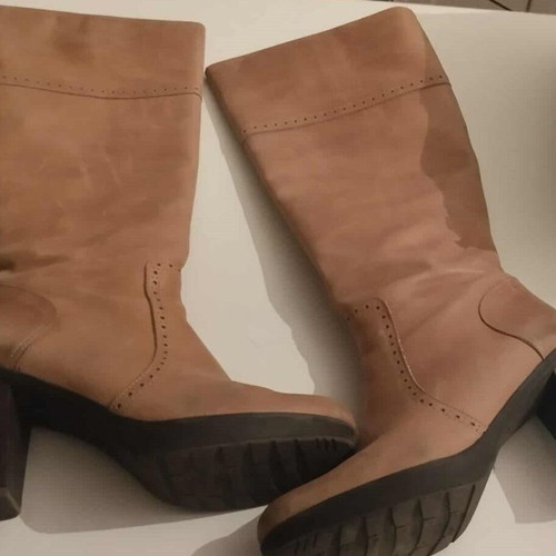 Patricia Miller leather high boots size 41 used, beige