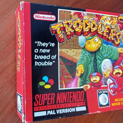 Troddlers Super Nintendo SNES game used, 1993 PAL CIB