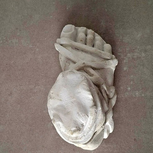 Plaster Copy of Ancient Greek or Roman Foot with Military Sandal used