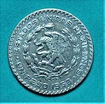  ΑΣΗΜΕΝΙΟ One Peso  Mexico ESTADOS UNIDOS MEXICANOS 1958.