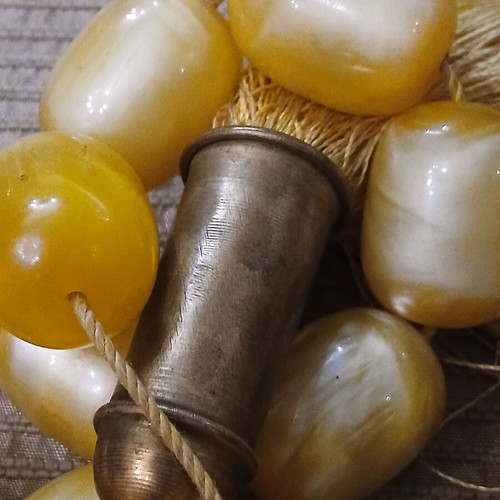 German Bakelite Komboloi used, marble type, 20 beads