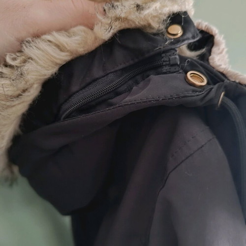 Pull & Bear women's jacket used, black with lining and hood