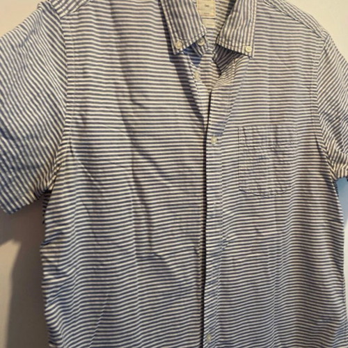 Gap men's stripy shirt used, size large, 100% cotton