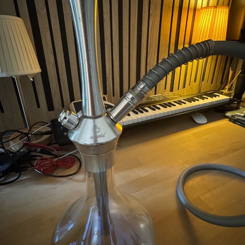 El-Badia transparent hookah with reflective glass like new