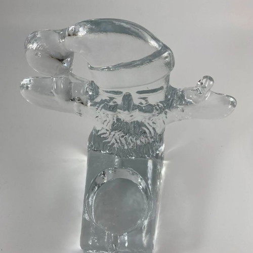 Kosta Boda Santa Claus candle holder by Bertil Vallien vintage new