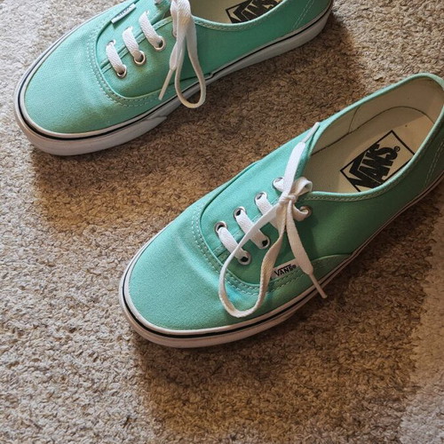 Vans women's canvas sneakers mint color like new, size 38