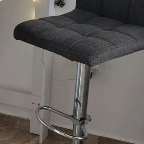 Bar stool grey swivel 180° adjustable height used