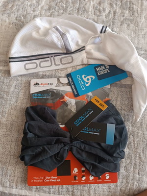 Odlo bandana and AlpineTec coolmax scarf with UPF 40 sun protection new