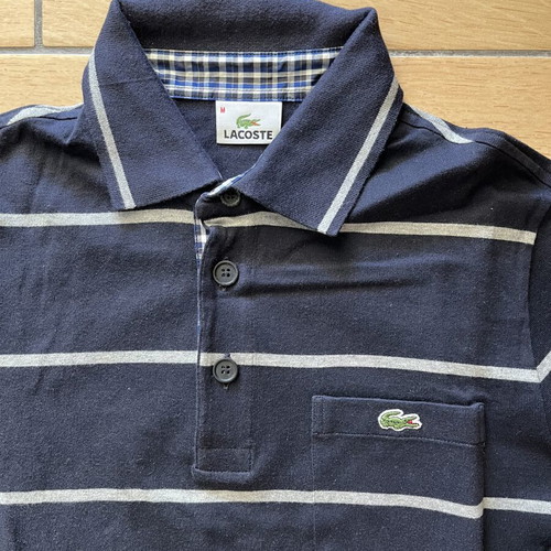 Lacoste men's polo shirt like new, white and blue, size M