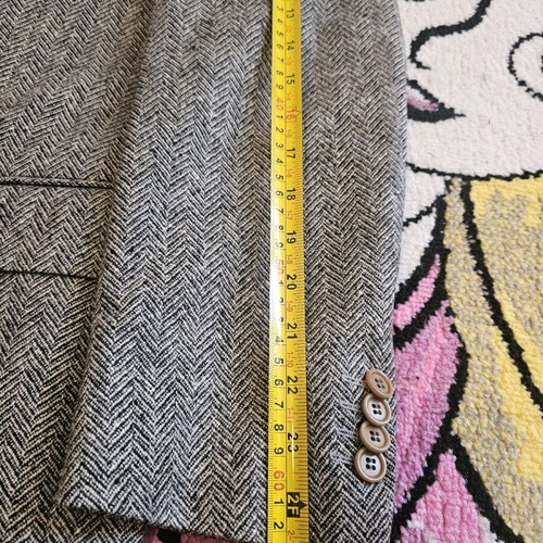 Cerruti wool blazer used, gray, herringbone pattern, size M
