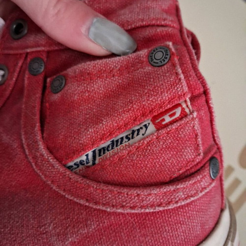 Diesel canvas boots used, red, size 41