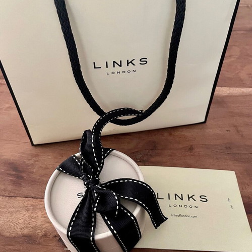 Links of London Friendship Bracelet new, sterling silver and black cord