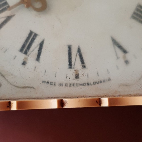 Set of two vintage wind-up clocks used, circa 1950