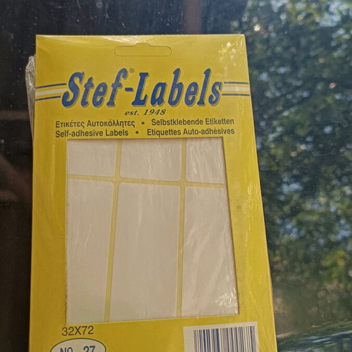 Self-adhesive labels No 27, 6 packs of 40 sheets, new