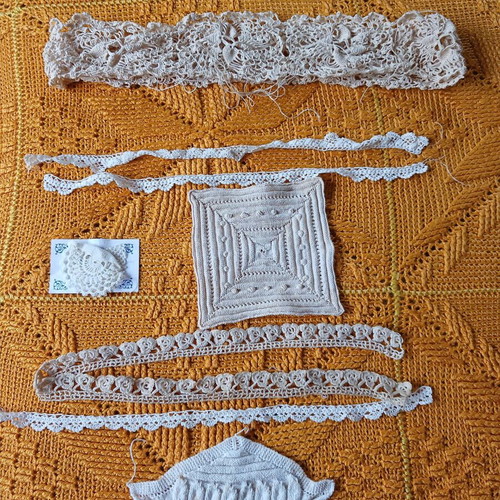 Lace samples for knitting used