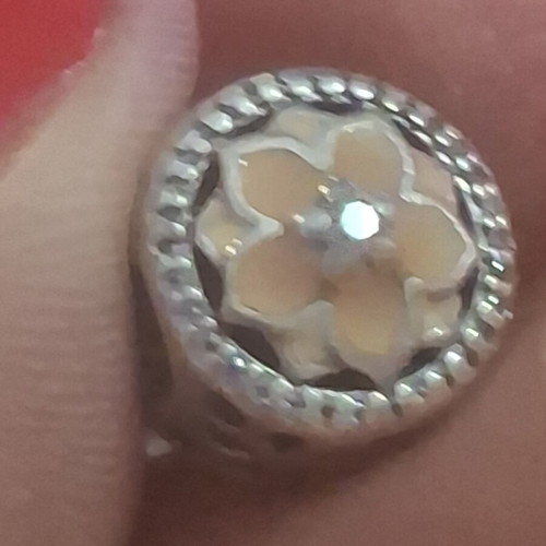 Pandora Blooming Magnolia Flower Charm like new with zircon stones