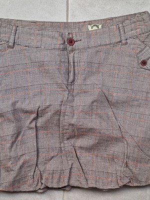 Billabong Vintage Checked Skirt warm grey XL like new