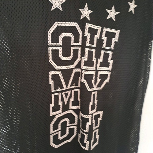 Oversized black mesh short-sleeve shirt like new, size M