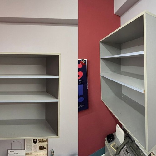 Gray wall or floor shelf like new with 3 shelves 90x31x81cm