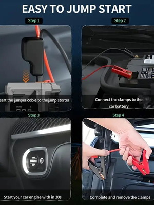 JKUOO Car Replacement Portable Power Supply, 12V Automotive Jump Starter