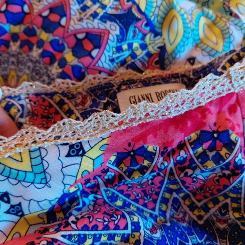 Maxi Boho Kaftan Dress Gianni Rodini like new, multicolor, viscose