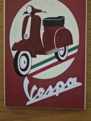 Wooden Vespa decorative sign like new, size 13×18