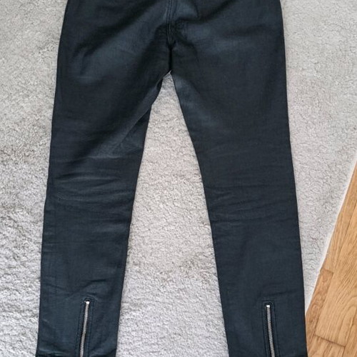 Alexander McQueen biker's jeans like new, waxed black