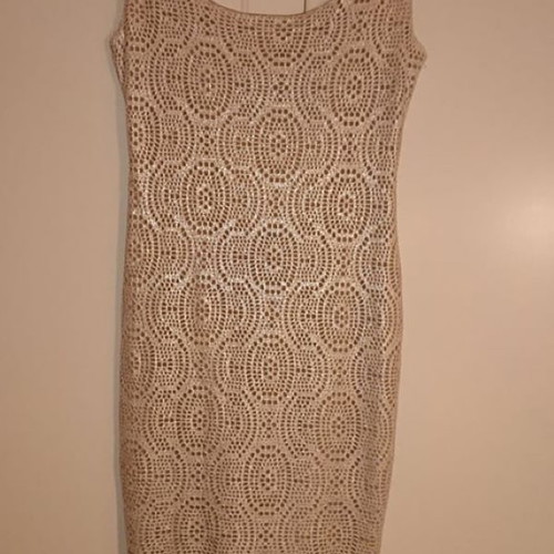 BSB evening dress new in beige golden shade, XS
