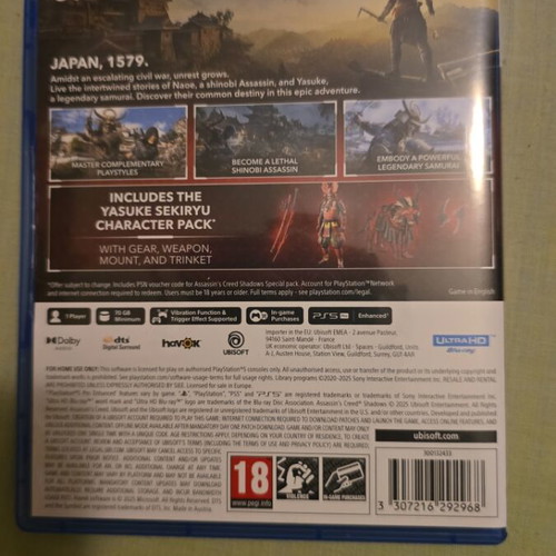 Assassin's Creed Shadows PS5 like new
