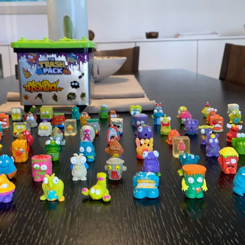 Trash Pack used vintage collection with bin and 100+ figures