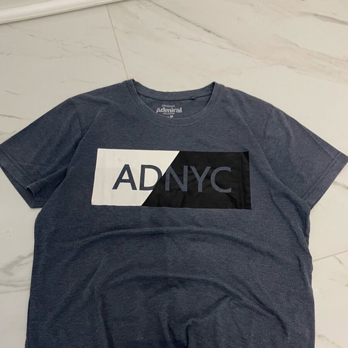 Admiral men's t-shirt blue with ADNYC print size M like new